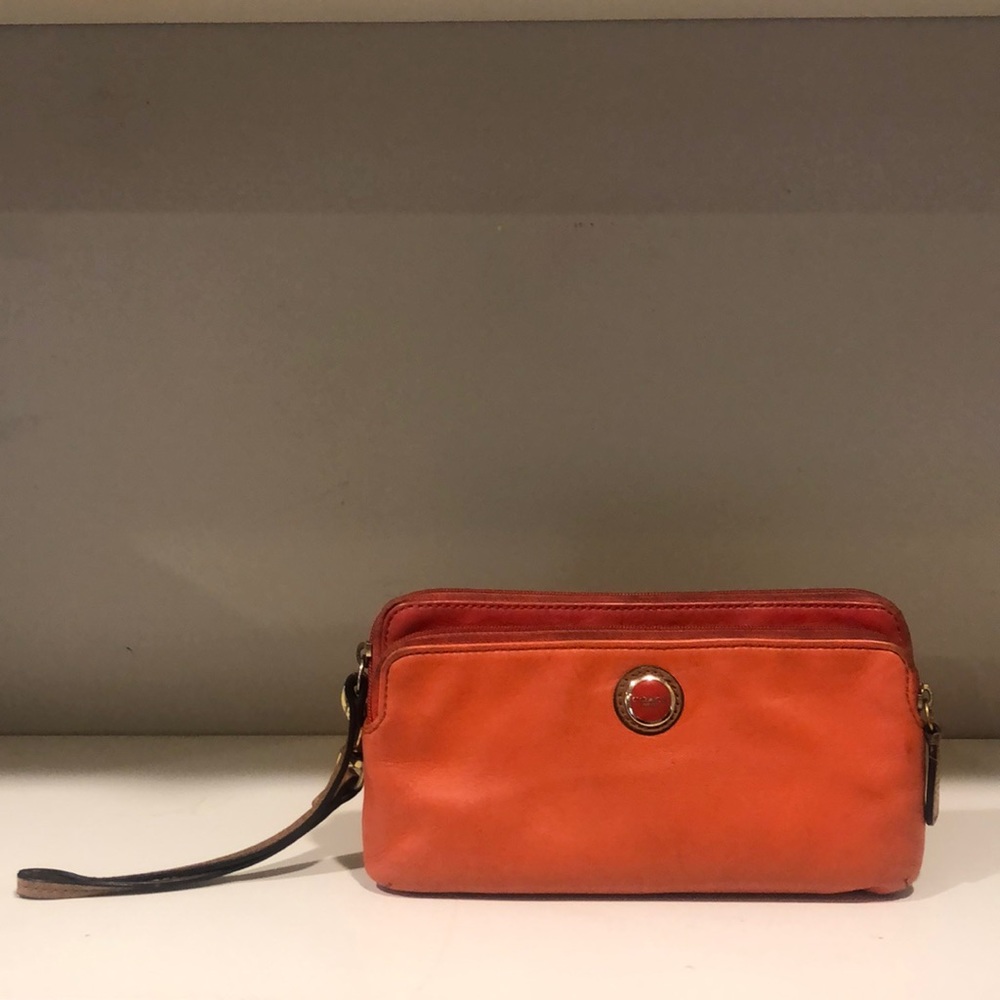 Orange Coach Leather Wallet